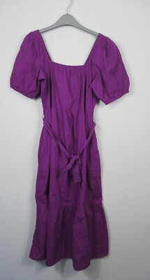 Muskat Damen Bardot Baumwolle Lochstickerei Anglaise Sommer Stufen Baumwollkleid 8-22