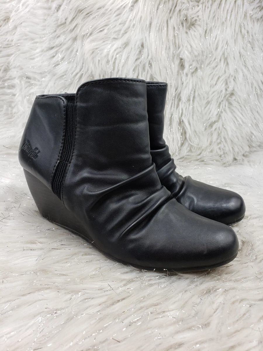 BLOWFISH Black Casual Wedge Heel Booties Womens Size 8 eBay