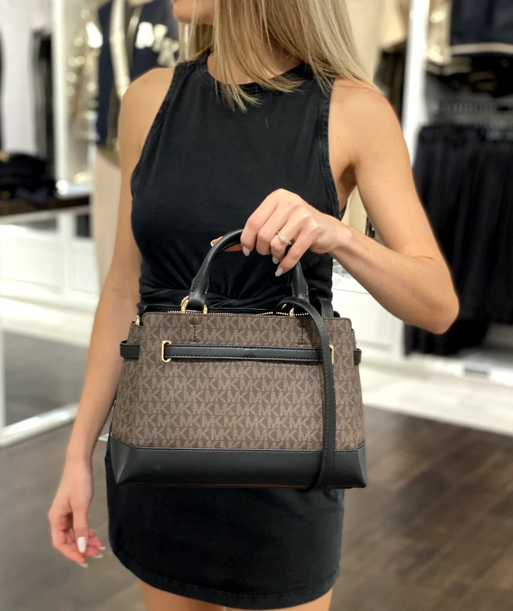 michael kors brown and black handbag