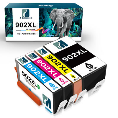 4 Pack 902XL Ink set for HP Office Jet Pro 6968 6960 6962 6970 6975 6974 6978