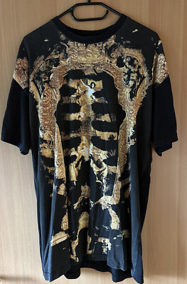 Ksubi T-Shirt Designer Schwarz mit goldenem Print Gr. S
