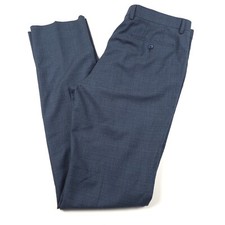 John Varvatos Street Blue  Green Cross Weave Wool Plaid Suit Pants Mens Size 36