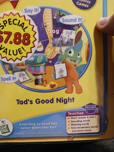 LeapPad Phonics Lesson 2 Short Vows A&i Tads Good Night 14 phonics games - Picture 4 of 7