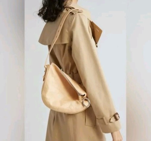Burberry Knight London  Crinkled Leather Shoulder Peach Handbag Bag Holiday Gift