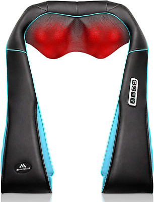 Magicmakers Neck Massager with Heat - Electric Shiatsu Deep Kneading Back Massag