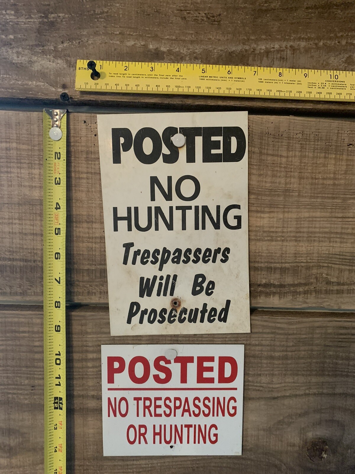 2 Posted No Hunting, Trespass Signs, Boundary Marker eBay
