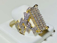 3.25ct Baguette Real Moissanite Cuban Link Men's Brand New Ring 925 Silver