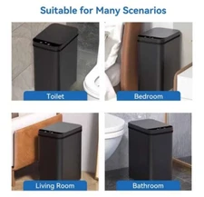 New Automatic Motion Sensor Bathroom Trash Can With Lid Touch-less Garbage Clean