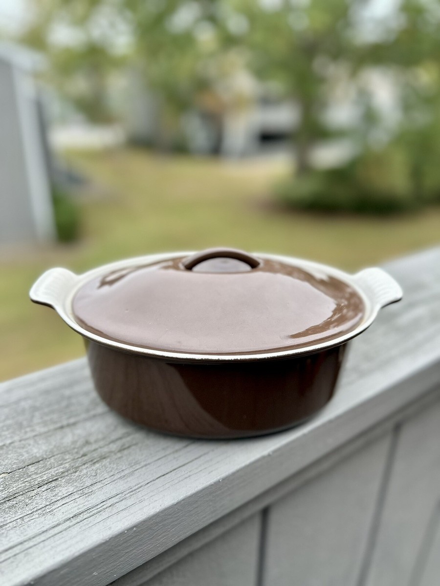 Le Creuset 22 Brown Oval Cast Iron Enamel Dutch Oven France