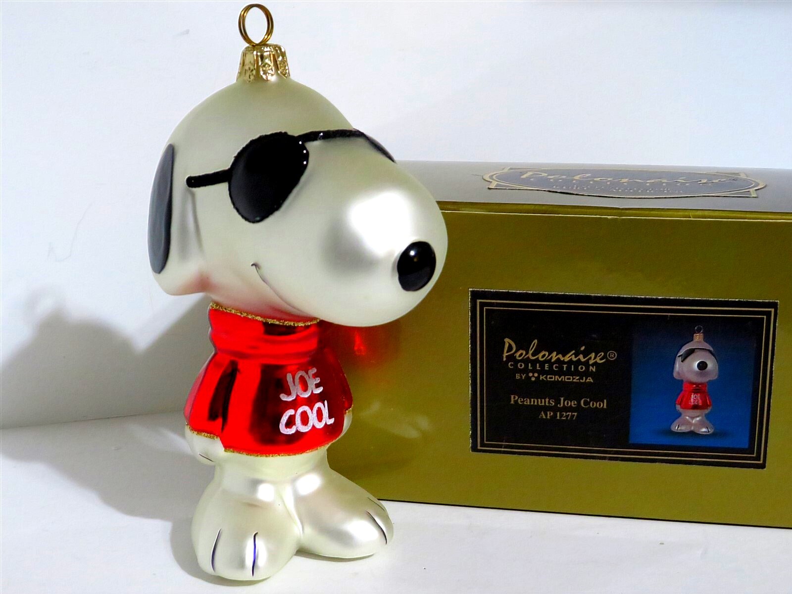 SNOOPY & CHARLIE BROWN BLOWN GLASS CHRISTMAS TREE ORNAMENT