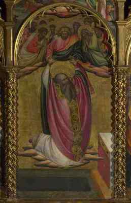 Blechschild Giovanni Dal Ponte Himmelfahrt Johannes der Evangelist A4 12x8