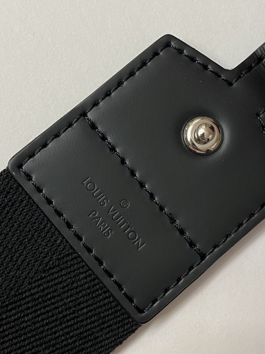 Louis Vuitton Black Leather Voyage PM Luggage Strap Silver Louis Vuitton Black Leather Voyage PM Luggage Strap Silver