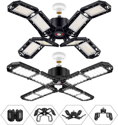 LED Garagenbeleuchtung mit 8 verstellbaren Paneelen E26/e27 Deckenwerkstatt Arbeitslampe 150w 1