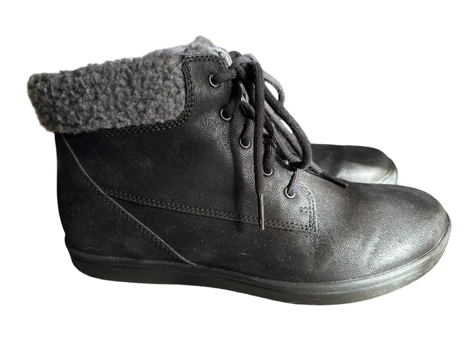 Clarks Cloudsteppers Negro Gamuza Cuero Cremallera Lateral Cordones Botines Mujer 8.5 Foto 3 de 4