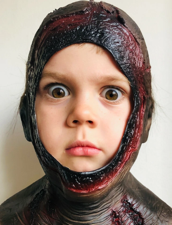 Kinder Jason Voorhees Blutig Kapuze Maske Latex 13. Halloween Zubehör 5-9 Jahre - Bild 4 von 4