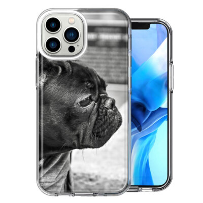 For Apple iPhone 13 Pro Black French Bulldog Case