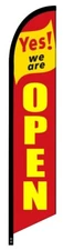 YES, WE'RE OPEN SWOOPER FEATHER FLUTTER FLAG BANNER SIGN 5097