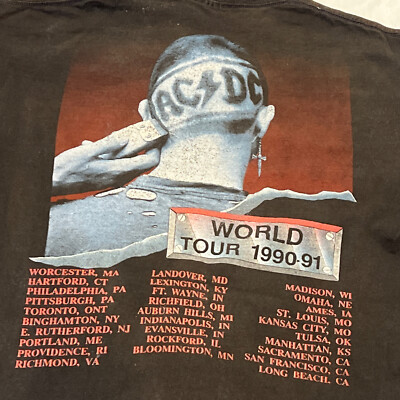 AC/DC 90 Razors Edgeツアー Tシャツ Brockum XL Vintage (1990) AC/DC 