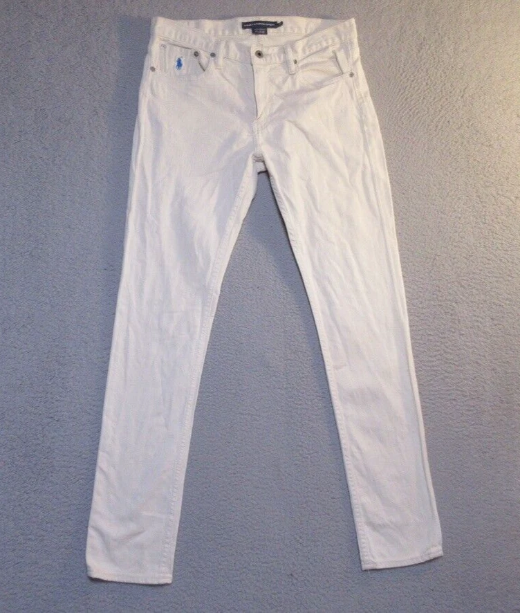 Pantalones de mezclilla deportivos Ralph Lauren 30 para hombre ajustados pierna recta elásticos medidas 32x33 Foto 3 de 4