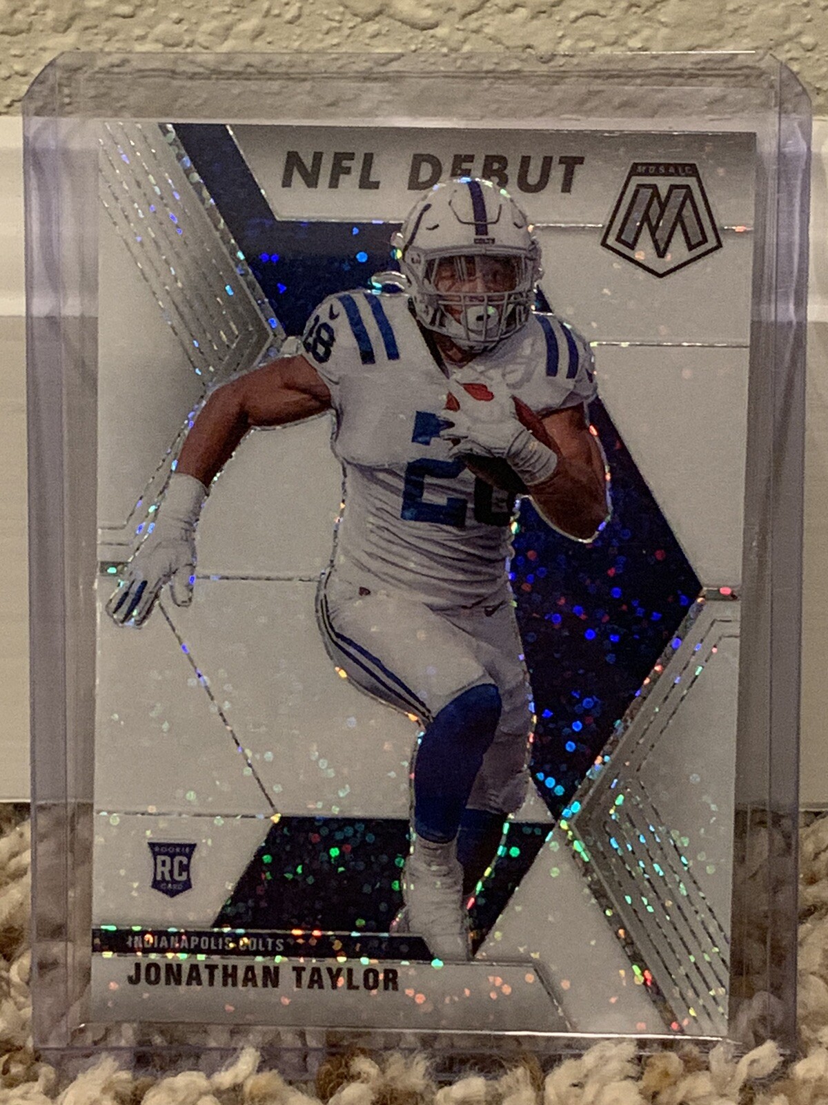 2020 Panini Mosaic Jonathan Taylor #276 NFL Debut WHITE SPARKLE SSP Rookie RC