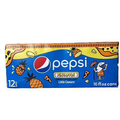 Little Caesars X Pepsi Pineapple Soda Limited Edition 16 oz - RARE CASE(12) Q