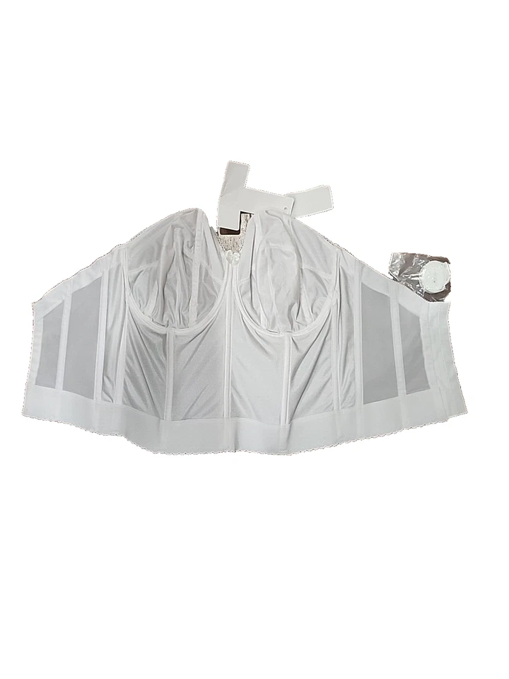 Sujetador sin tirantes Goddess blanco largo corsé bustier nuevo con etiquetas para mujer 34FF Foto 2 de 4