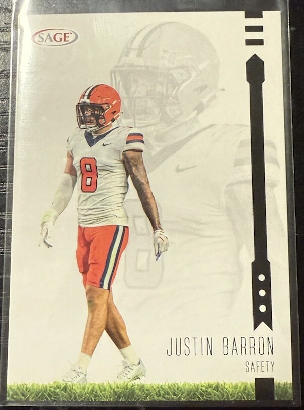 2025 Sage Football Black Justin Barron #61 Syracuse Orange
