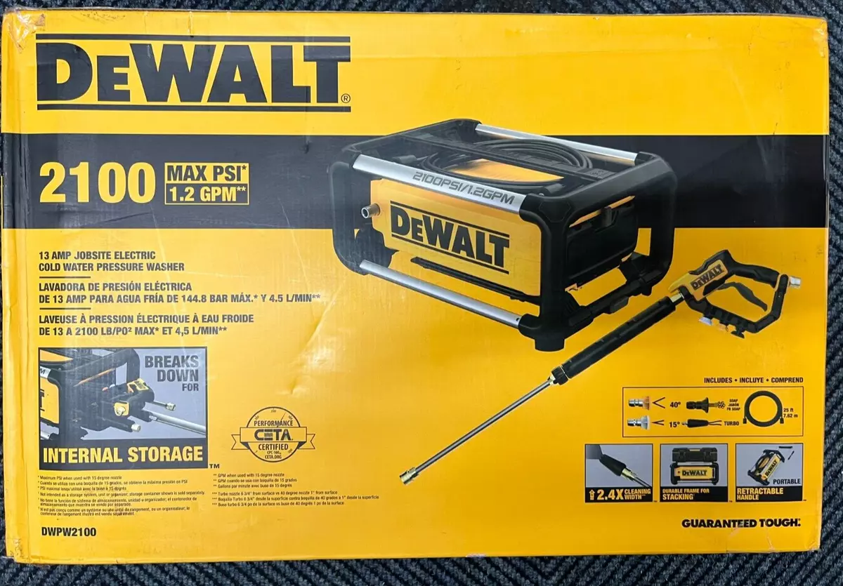 DeWALT DWPW2100 2,100 PSI Electric Cold Water Pressure Washer for sale  online