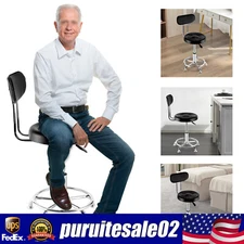 Work Shop Stool Bench Hydraulic Chair Bar Garage Adjustable Height&Back&Footrest