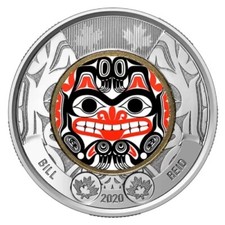 2020 Canada Bill Reid: Xhuwaji, Haida Grizzly Bear $2 Colourized Toonie - BU