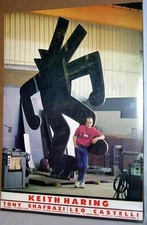 HARING 1985 DUAL PAINTING/SCULPTURE EXHIBITS-ORIGINAL SHOW PROMO POSTER-MINT