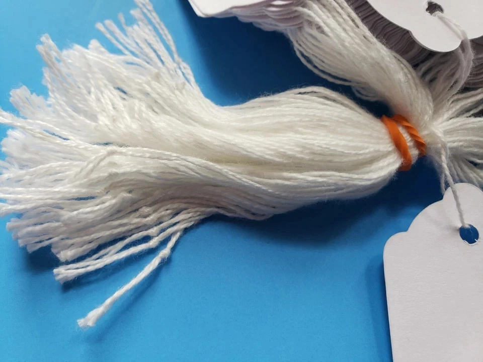 1000 etiquetas blancas precio de venta ropa etiquetas colgantes tela joyería Foto 3 de 4