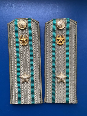 USSR Soviet Russian KGB Border Troops Major shoulder boards. Summer shirt.
