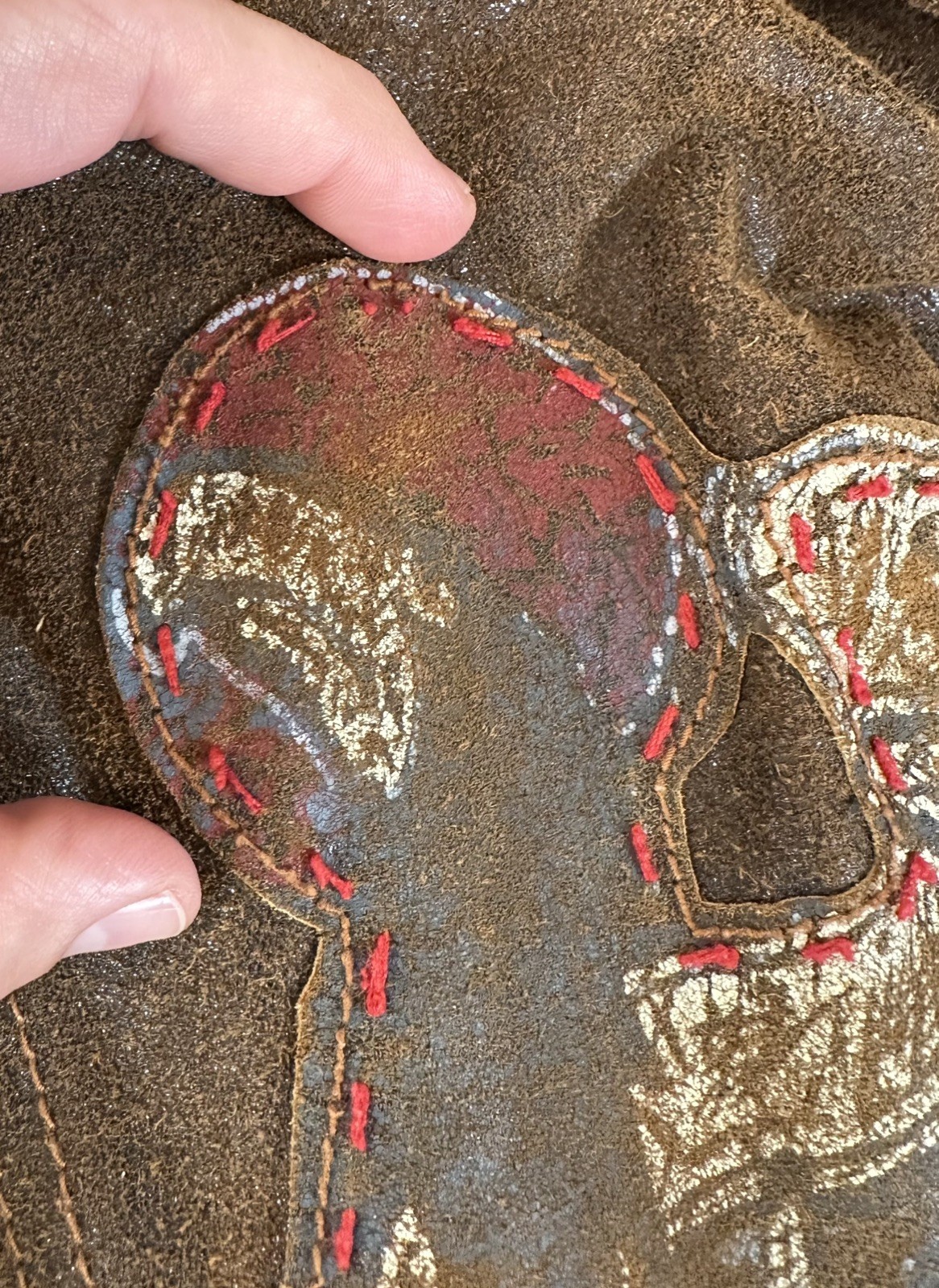 RAW Distressed Leather Blazer Patchwork Design Ra… - image 19