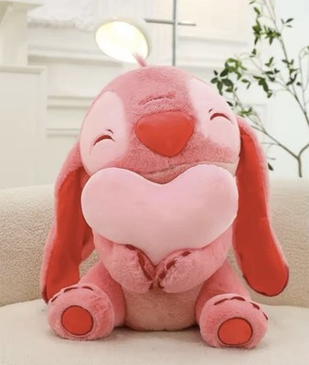 Pink Disney Lilo Stitch Hug Heart Plush Valentine's Day Stitch 30cm