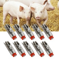 10Pcs Stainless Steel 1/2" Thread Pig Hog Automatic Nipple Drinker Waterer