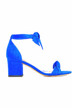 ALEXANDRE BIRMAN Clarita Block Heel Sandal Blue Open Toe Ankle Tie 35 5