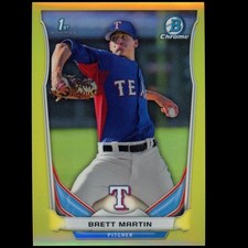 2014 Bowman Chrome #23 Brett Martin 1st Rookie RC Mini Yellow Refractor SP 08/25