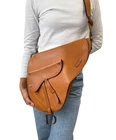 Christian Dior Vintage 2002 Baudrier Saddle Shoulder Bag Camel Leather 901812