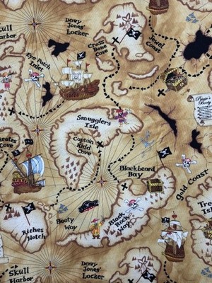 Kid Pirate Fabric Timeless Treasures C9886 Cotton 44'' BTY