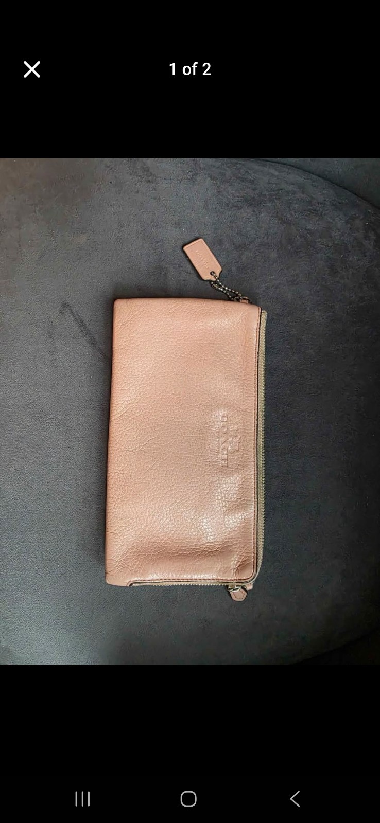 Coach Pink Solid Pattern Zip-Around Women's Walle… - image 1