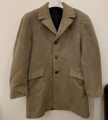 1970s Vintage Wool Mohair classic camel beige over coat 40R