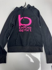 Bebe Sport Black Hoodie Logo Women s Size M Zip Up Sweatshirt Casual