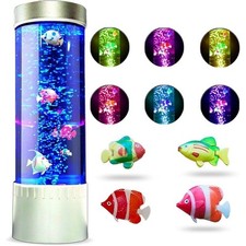 Bubble Fish Lamp Desktop Sensory LED Bubble Lamps 7 Color Changing Night Light