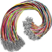 100 Pcs Waxed Necklace Cord with Clasp for DIY Jewelry Making Bracelet Necklace