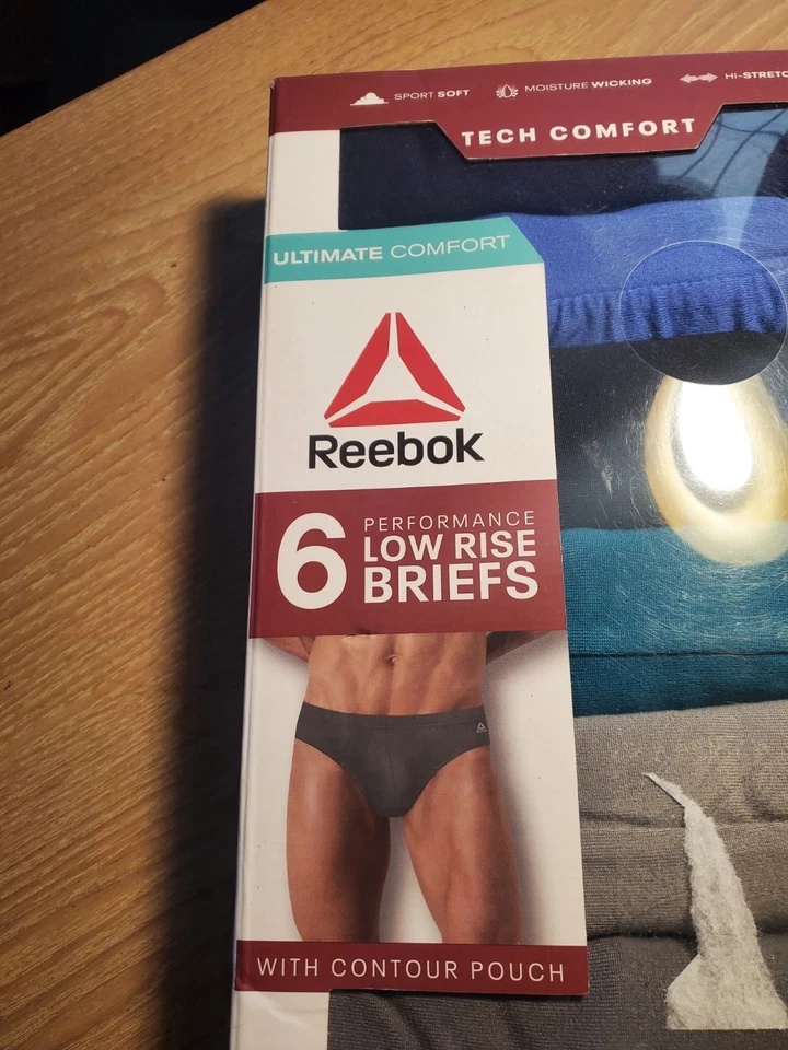 Roupa íntima masculina Reebok pacote com 6 cuecas grandes cintura baixa conforto essencial, tamanho G - Imagem 2 de 4