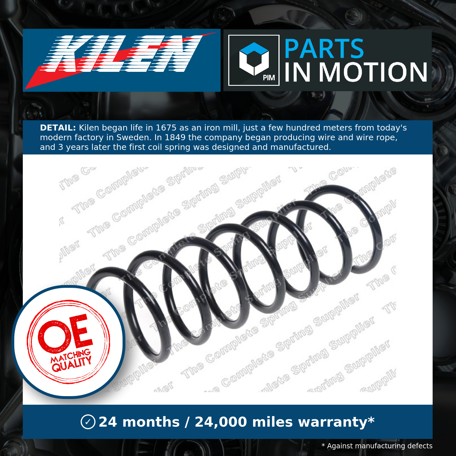 Coil Spring Rear 63023 Kilen Suspension 12760118 Genuine Top Quality Guaranteed