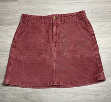 American Eagle Corduroy Mini Skirt Rose Burgundy Super Stretch Size 6 Regular