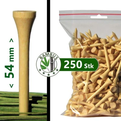 GOLF-TEES | 250 x | Bambus (bamboo) - 54 mm - natur | premium Holz / prime wood - Bild 1 von 4
