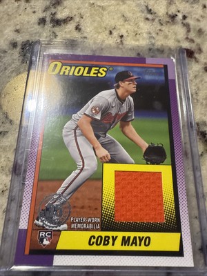 2025 Topps Series 1 Coby Mayo 1990 Topps Relic Card RC Patch Swatch Orioles